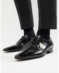 schwarze Leder Derby Schuhe von Jeffery West