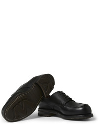 schwarze Leder Derby Schuhe