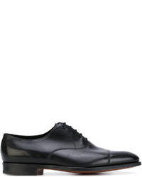 schwarze Leder Derby Schuhe von John Lobb