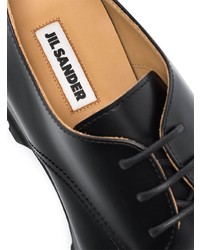 schwarze Leder Derby Schuhe von Jil Sander