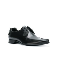 schwarze Leder Derby Schuhe von Prada