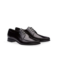 schwarze Leder Derby Schuhe von Prada