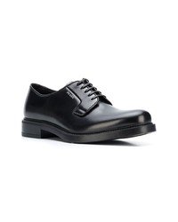 schwarze Leder Derby Schuhe von Prada