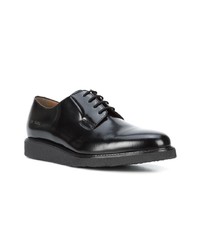 schwarze Leder Derby Schuhe von Common Projects