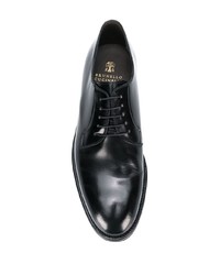 schwarze Leder Derby Schuhe von Brunello Cucinelli