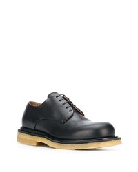 schwarze Leder Derby Schuhe von Bottega Veneta