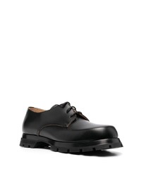 schwarze Leder Derby Schuhe von Jil Sander