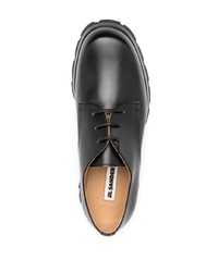 schwarze Leder Derby Schuhe von Jil Sander