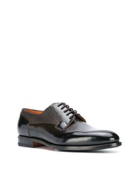 schwarze Leder Derby Schuhe von Santoni