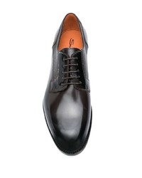 schwarze Leder Derby Schuhe von Santoni