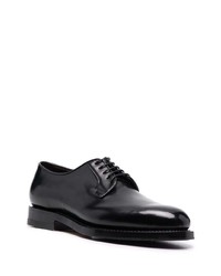 schwarze Leder Derby Schuhe von Santoni