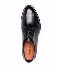 schwarze Leder Derby Schuhe von Santoni