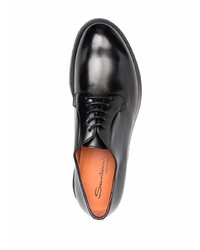 schwarze Leder Derby Schuhe von Santoni