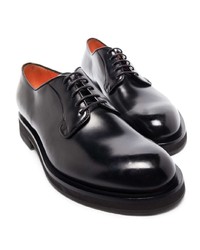 schwarze Leder Derby Schuhe von Santoni