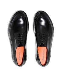 schwarze Leder Derby Schuhe von Santoni