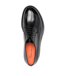 schwarze Leder Derby Schuhe von Santoni