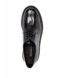 schwarze Leder Derby Schuhe von Fratelli Rossetti