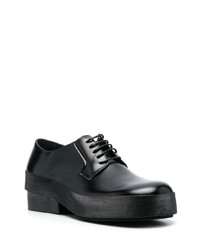 schwarze Leder Derby Schuhe von Raf Simons
