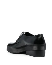 schwarze Leder Derby Schuhe von Raf Simons