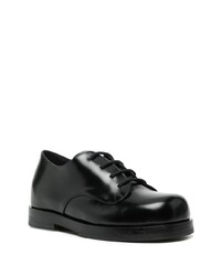 schwarze Leder Derby Schuhe von Raf Simons