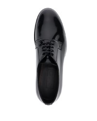 schwarze Leder Derby Schuhe von D4.0