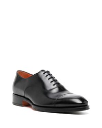 schwarze Leder Derby Schuhe von Santoni