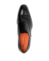 schwarze Leder Derby Schuhe von Santoni