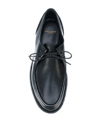 schwarze Leder Derby Schuhe von Saint Laurent