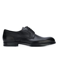 schwarze Leder Derby Schuhe von Bottega Veneta