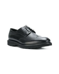 schwarze Leder Derby Schuhe von Salvatore Ferragamo