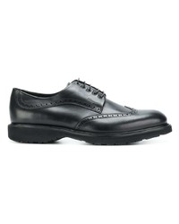 schwarze Leder Derby Schuhe von Salvatore Ferragamo