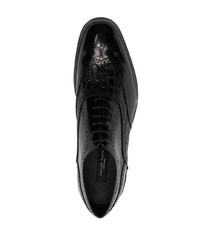 schwarze Leder Derby Schuhe von Philipp Plein