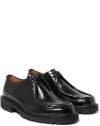 schwarze Leder Derby Schuhe von Dries Van Noten