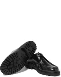 schwarze Leder Derby Schuhe von Dries Van Noten