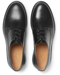 schwarze Leder Derby Schuhe von A.P.C.