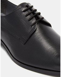 schwarze Leder Derby Schuhe von Frank Wright