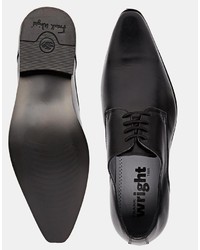 schwarze Leder Derby Schuhe von Frank Wright