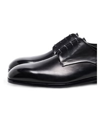 schwarze Leder Derby Schuhe von Santoni