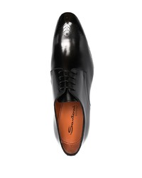 schwarze Leder Derby Schuhe von Santoni