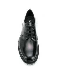 schwarze Leder Derby Schuhe von Prada