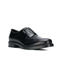 schwarze Leder Derby Schuhe von Prada