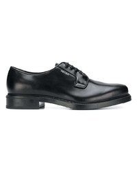 schwarze Leder Derby Schuhe von Prada