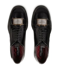 schwarze Leder Derby Schuhe von Dolce & Gabbana