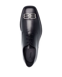 schwarze Leder Derby Schuhe von Balenciaga