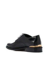 schwarze Leder Derby Schuhe von Versace