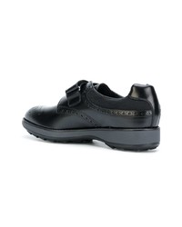 schwarze Leder Derby Schuhe von Prada