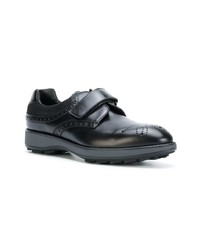 schwarze Leder Derby Schuhe von Prada