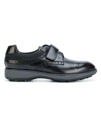 schwarze Leder Derby Schuhe von Prada