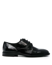 schwarze Leder Derby Schuhe von Moschino