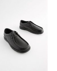 schwarze Leder Derby Schuhe von next